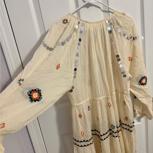 NWT By Anthropologie Cream Maxi Dress Kaftan Cover Up - Picture 10 of 10